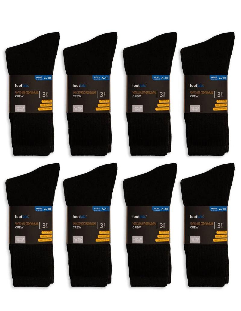 Mens 24 Pack Socks Workwear Crew, Acrylic - Myzenhome