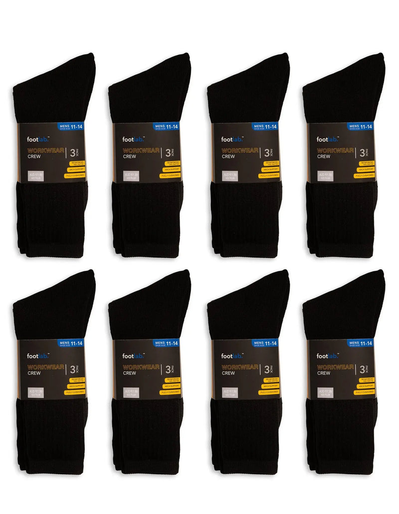 Mens 24 Pack Socks Workwear Crew, Acrylic - Myzenhome