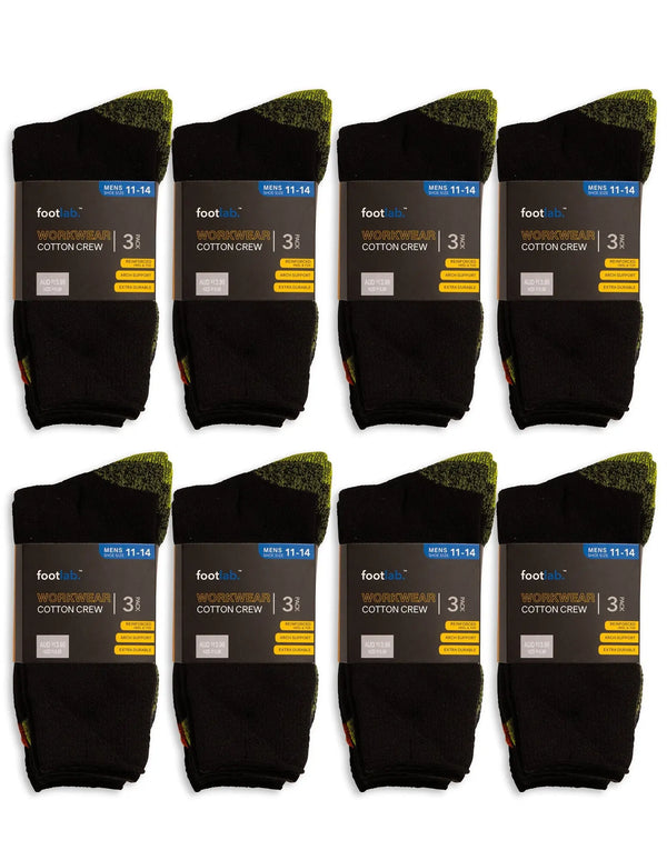 Mens 24 Pack Socks Workwear Crew, Cotton - Myzenhome