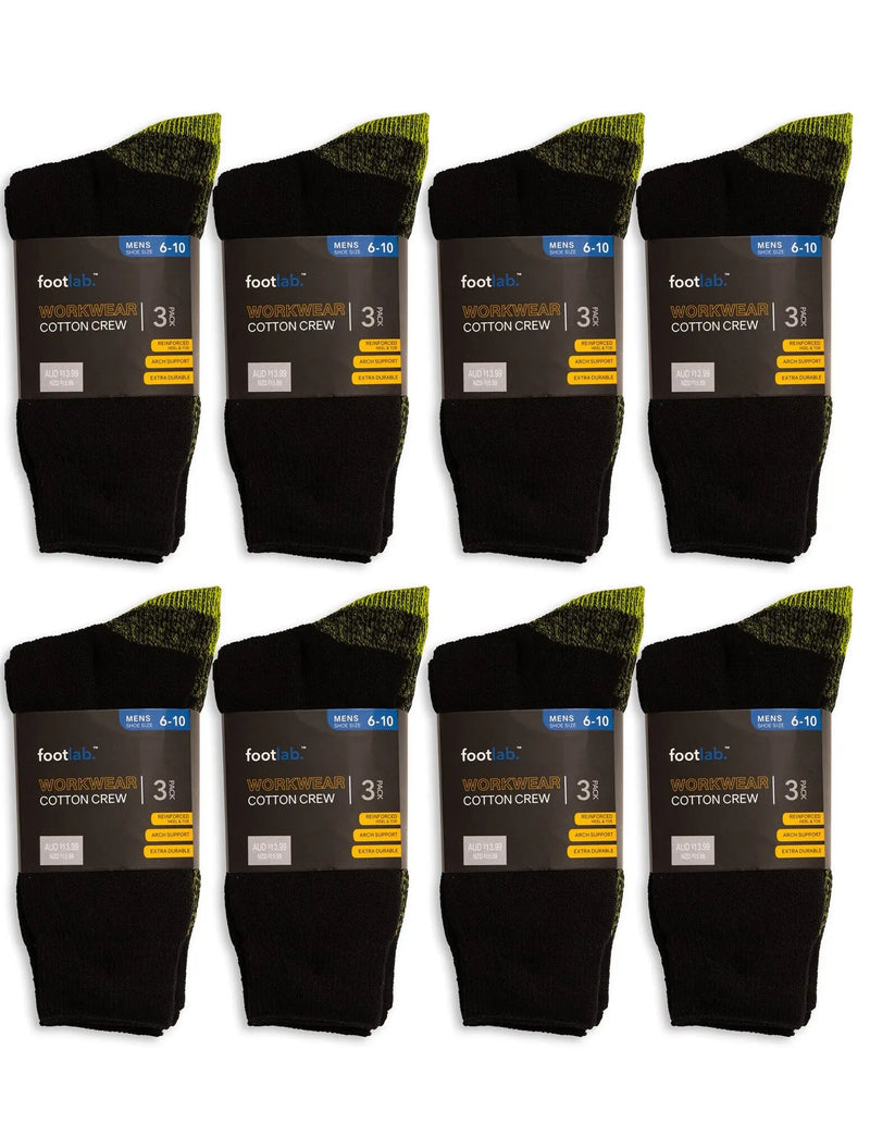 Mens 24 Pack Socks Workwear Crew, Cotton - Myzenhome