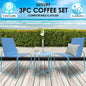 Milano 3pc furniture steel/rattan coffee table & chairs patio garden set Milano Outdoor