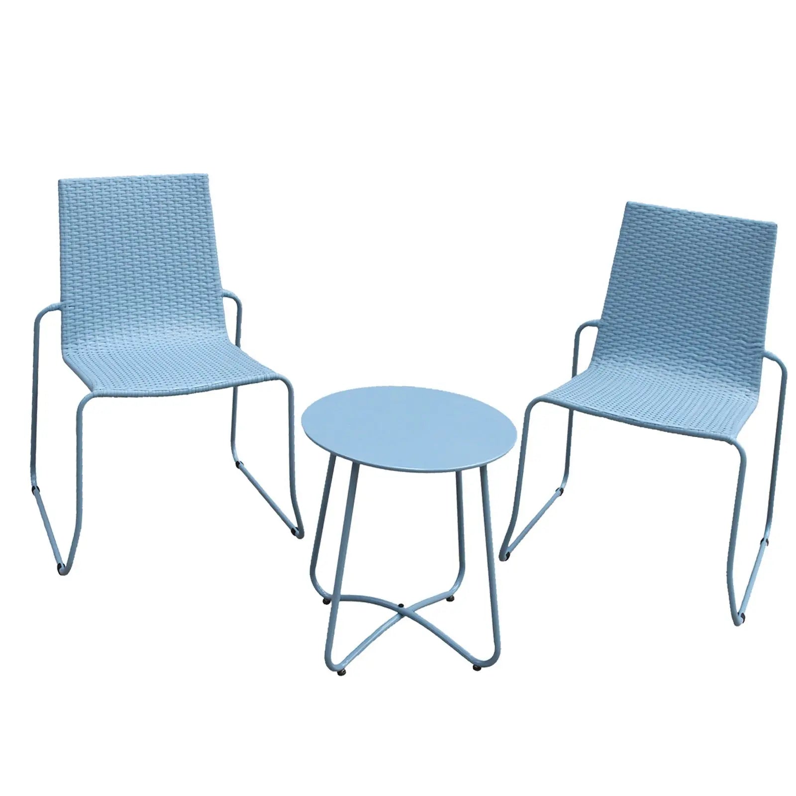 Milano 3pc furniture steel/rattan coffee table & chairs patio garden set Milano Outdoor
