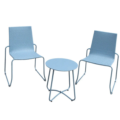 Milano 3pc furniture steel/rattan coffee table & chairs patio garden set Milano Outdoor
