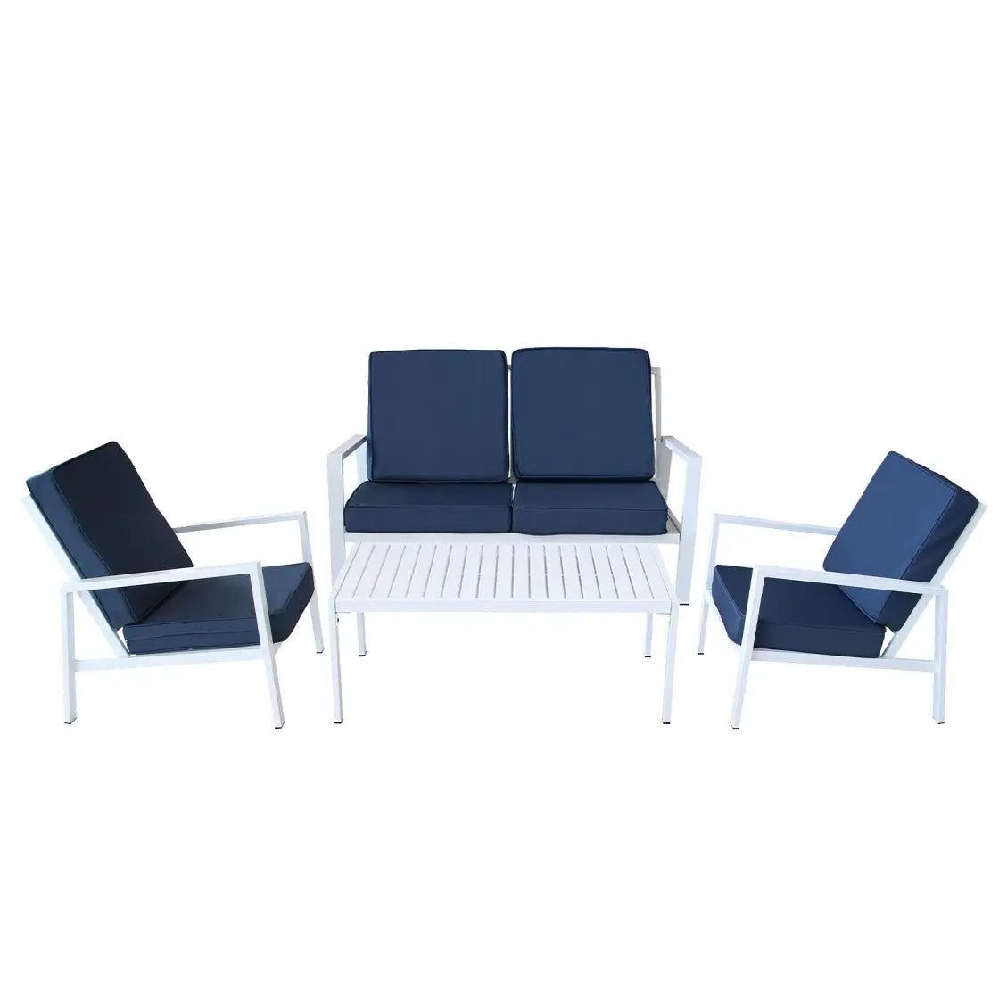 Milano 4pc Outdoor Furniture Lounge Patio Setting Coffee Table Chairs Garden Set - Myzenhome