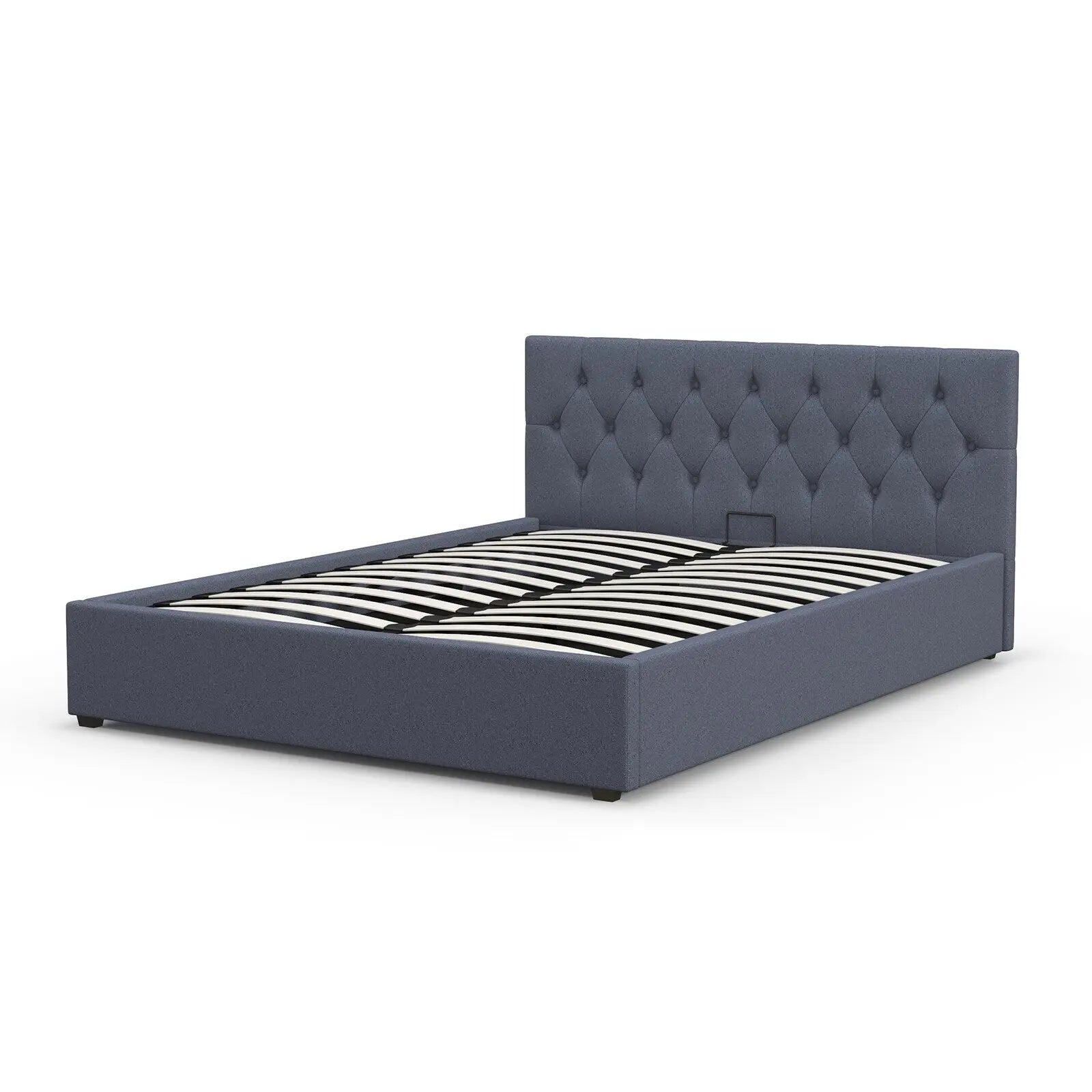 Milano Capri Luxury Gas Lift Bed Frame Base And Headboard With Storage - Myzenhome