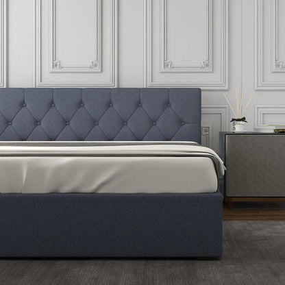 Milano Capri Luxury Gas Lift Bed Frame Base And Headboard With Storage - Myzenhome