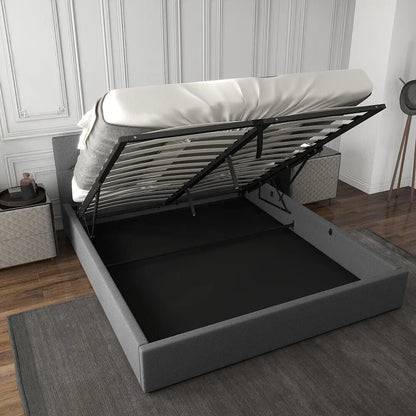 Milano Capri Luxury Gas Lift Bed Frame Base And Headboard With Storage - Myzenhome