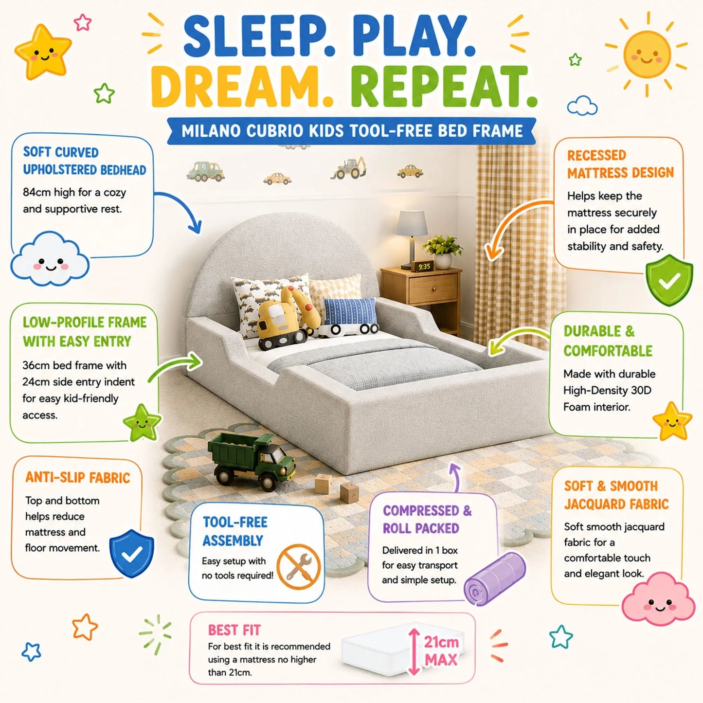 Milano Cubrio Kids Tool Free Bed Frame Myzenhome