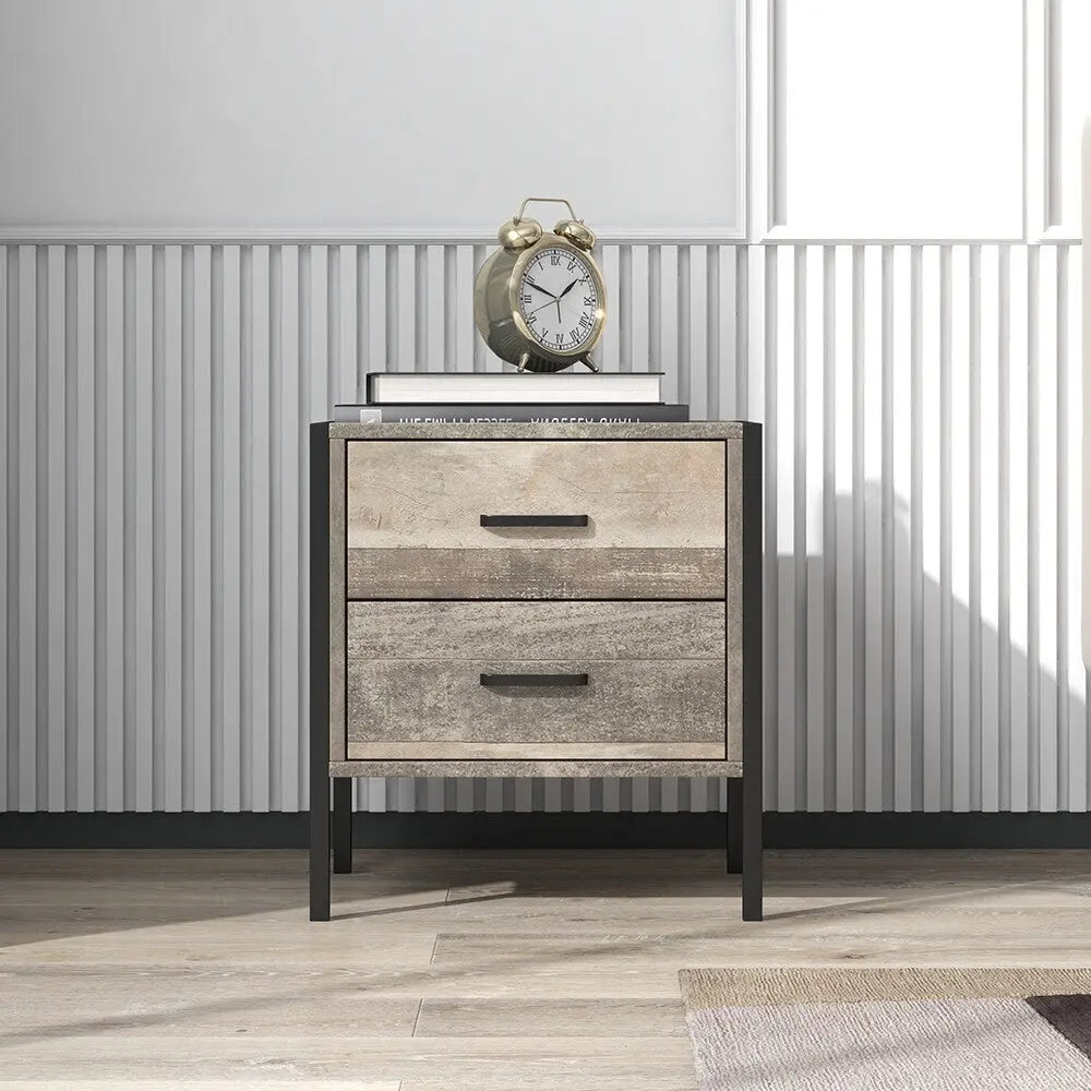 Milano Decor Bedside Table Palm Beach Drawers Nightstand Unit Cabinet Storage - Myzenhome