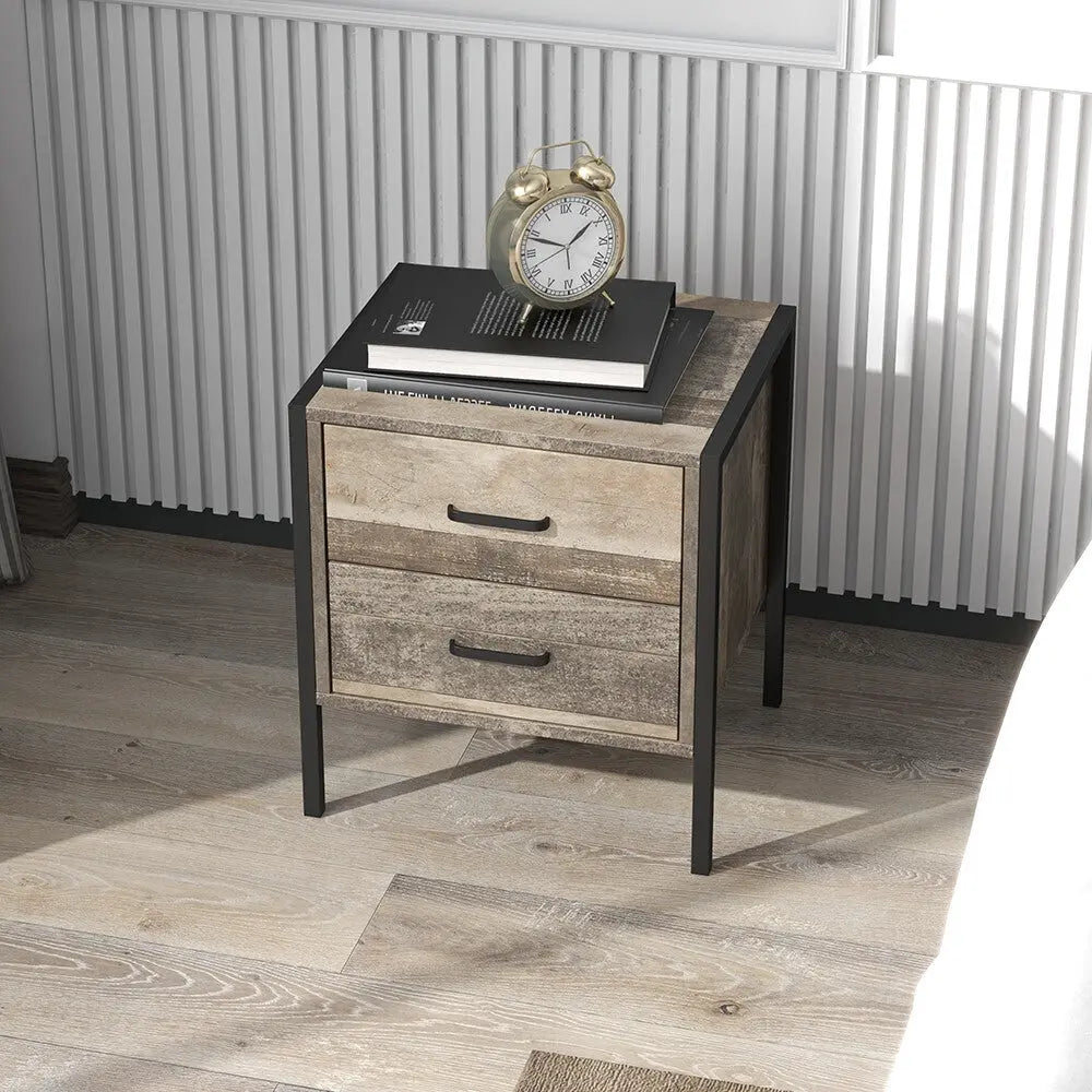 Milano Decor Bedside Table Palm Beach Drawers Nightstand Unit Cabinet Storage - Myzenhome