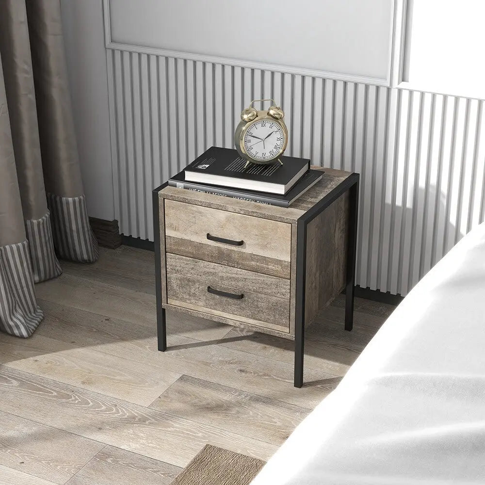 Milano Decor Bedside Table Palm Beach Drawers Nightstand Unit Cabinet Storage - Myzenhome