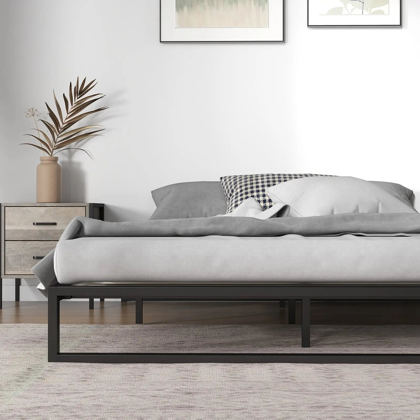 Milano Decor Florence Metal Bed Frame Mattress Base Platform Modern - Myzenhome