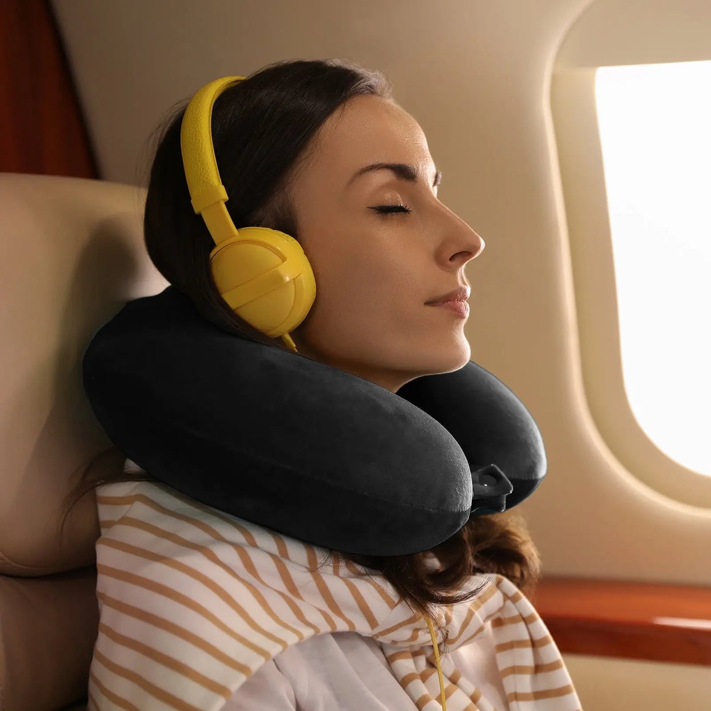 Milano Decor Memory Foam Travel Neck Pillow With Clip Cushion Support Soft - Myzenhome