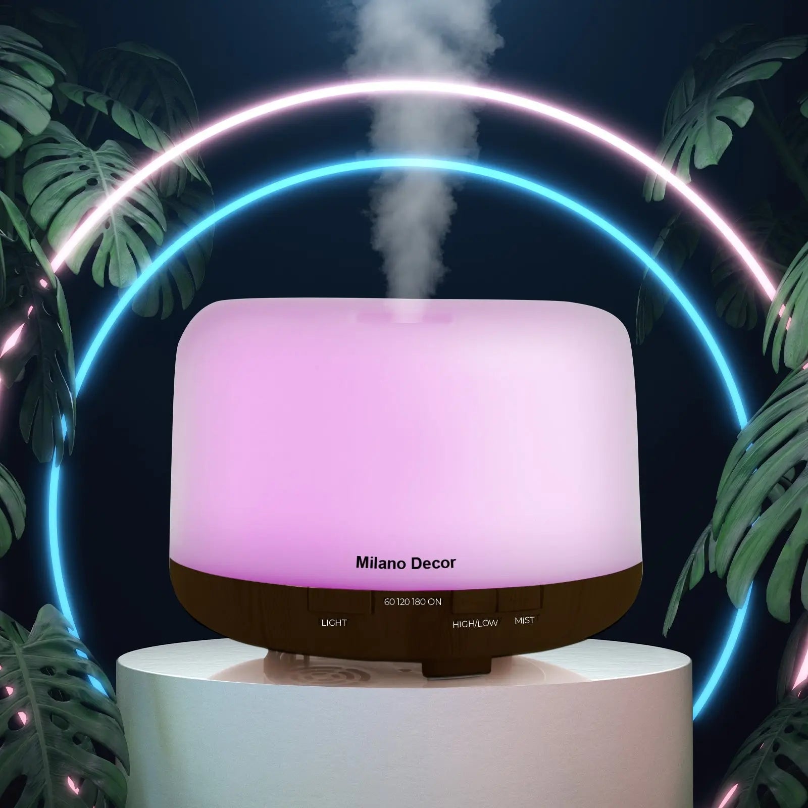 Milano Decor Mood Light Diffuser Ultrasonic Humidifier With 3 Pack Oils - Myzenhome