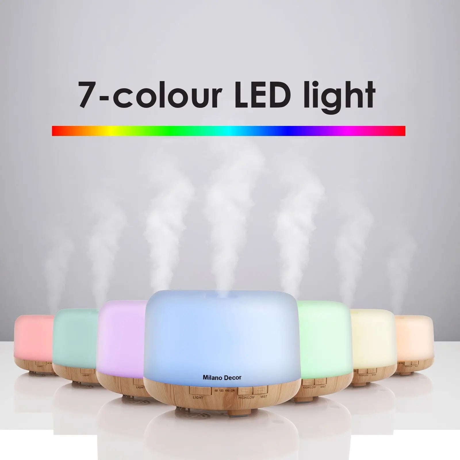 Milano Decor Mood Light Diffuser Ultrasonic Humidifier With 3 Pack Oils - Myzenhome