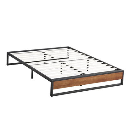 Milano Decor Sorrento Metal Wood Bed Frame Mattress Base Platform Modern - Myzenhome