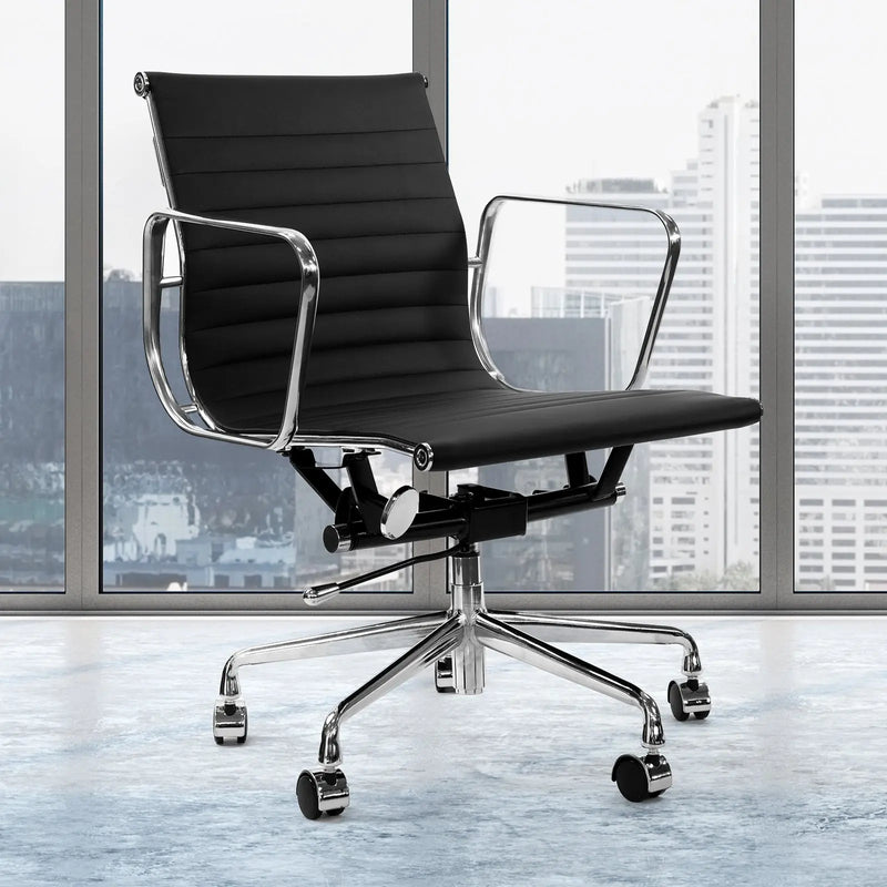 Milano Home Office Computer Chair PU Leather Adjustable Seat Mid Back - Myzenhome