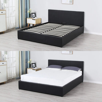 Milano Luxury Gas Lift Bed Frame And Headboard - Myzenhome