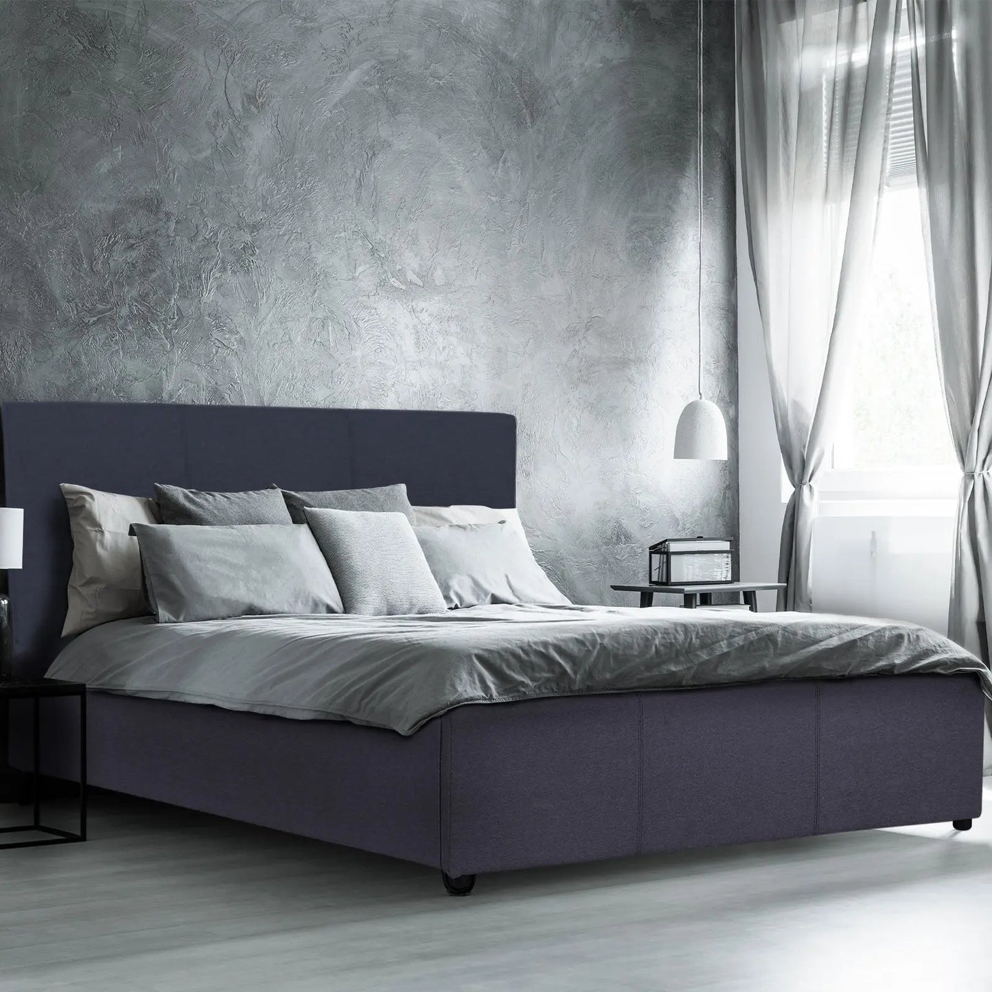 Milano Luxury Gas Lift Bed Frame And Headboard - Myzenhome