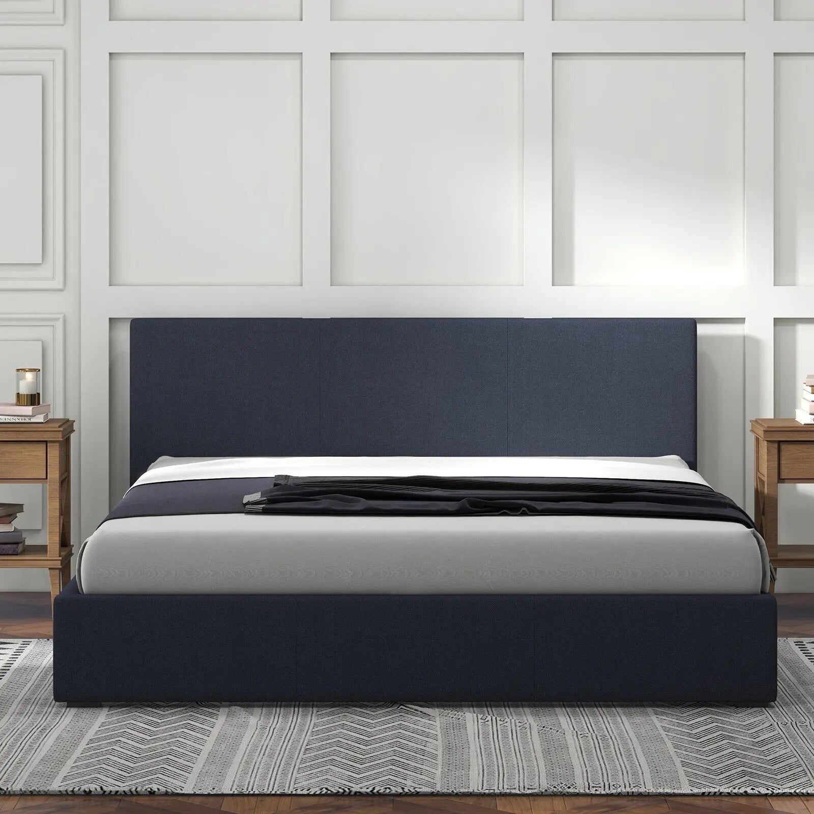 Milano Luxury Gas Lift Bed Frame Base And Headboard With Storage - Myzenhome