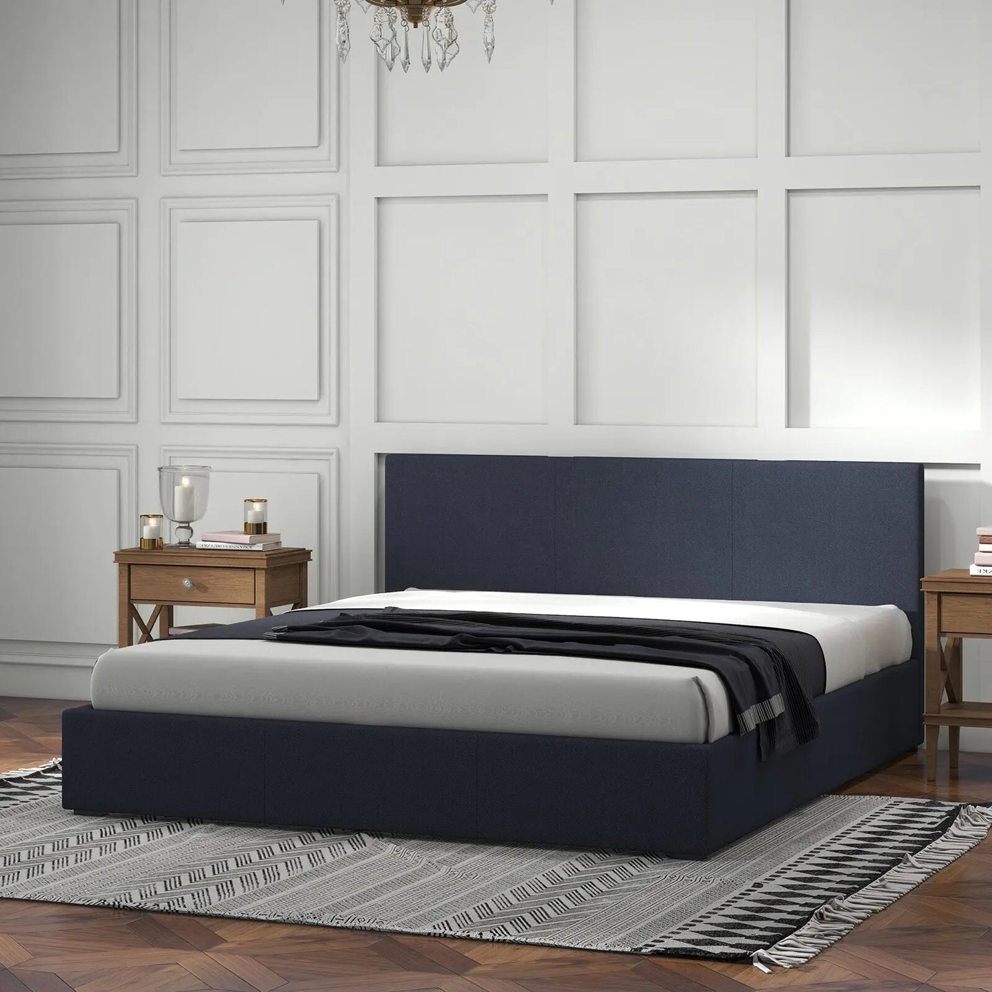 Milano Luxury Gas Lift Bed Frame Base And Headboard With Storage - Myzenhome