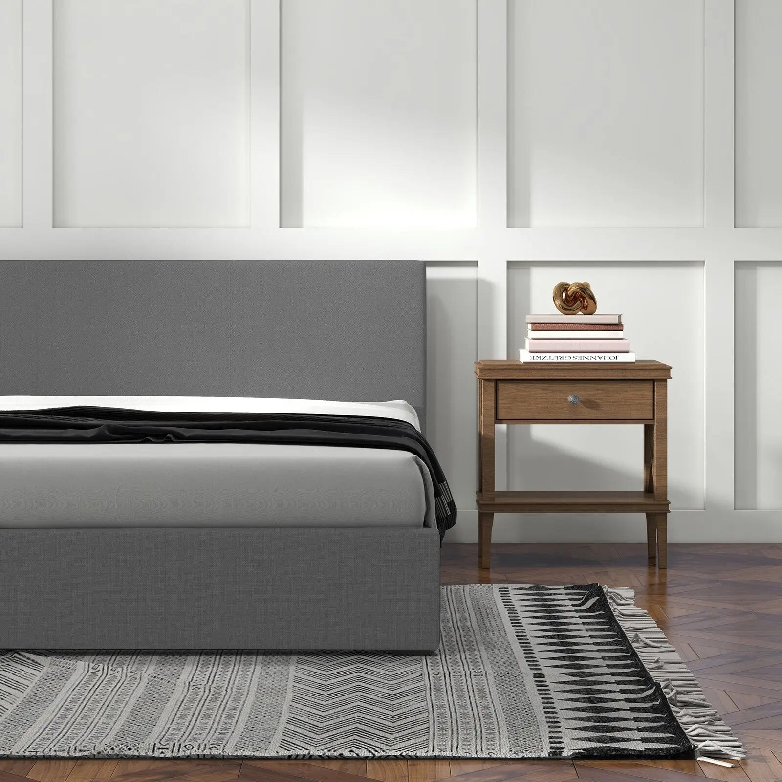 Milano Luxury Gas Lift Bed Frame Base And Headboard With Storage - Myzenhome