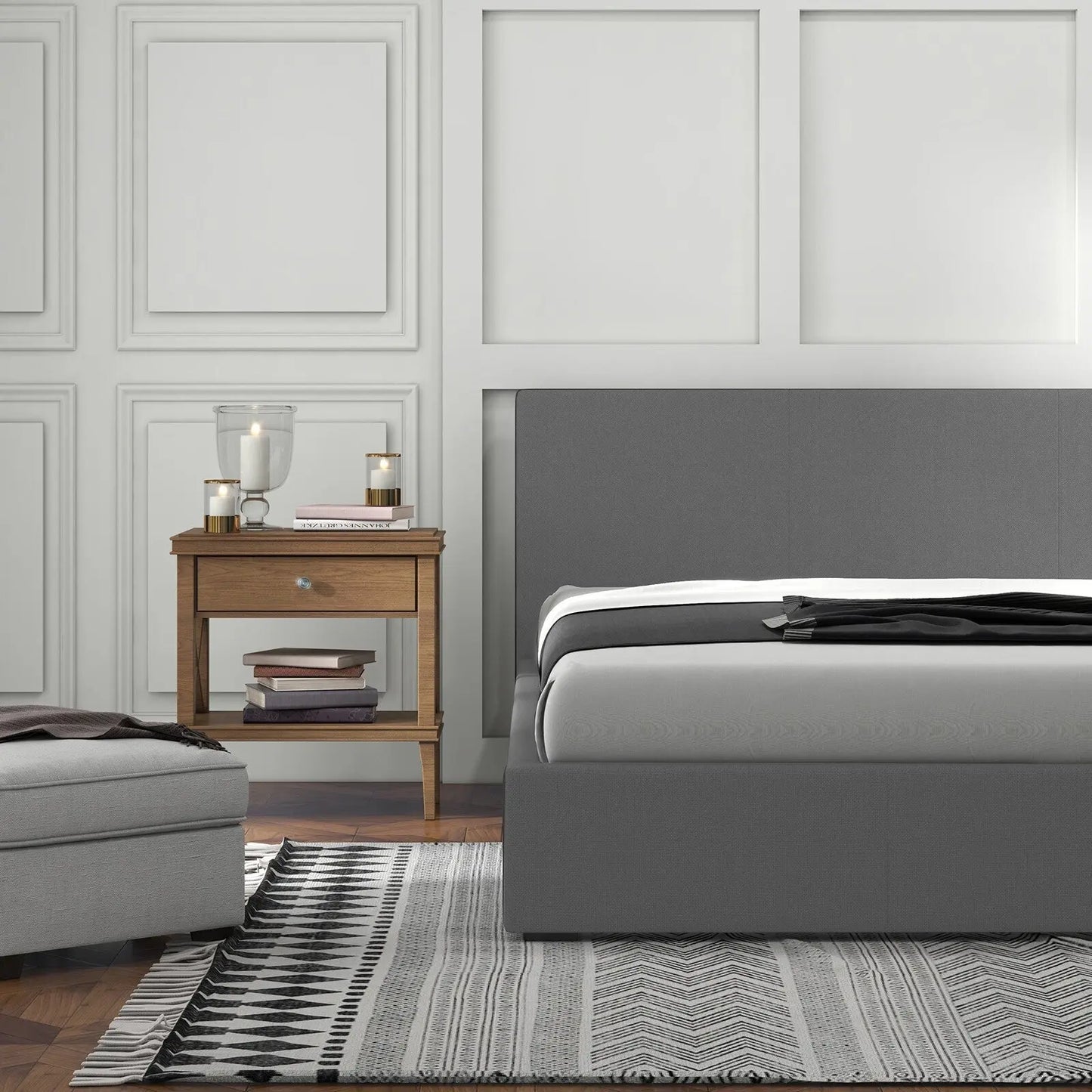 Milano Luxury Gas Lift Bed Frame Base And Headboard With Storage - Myzenhome