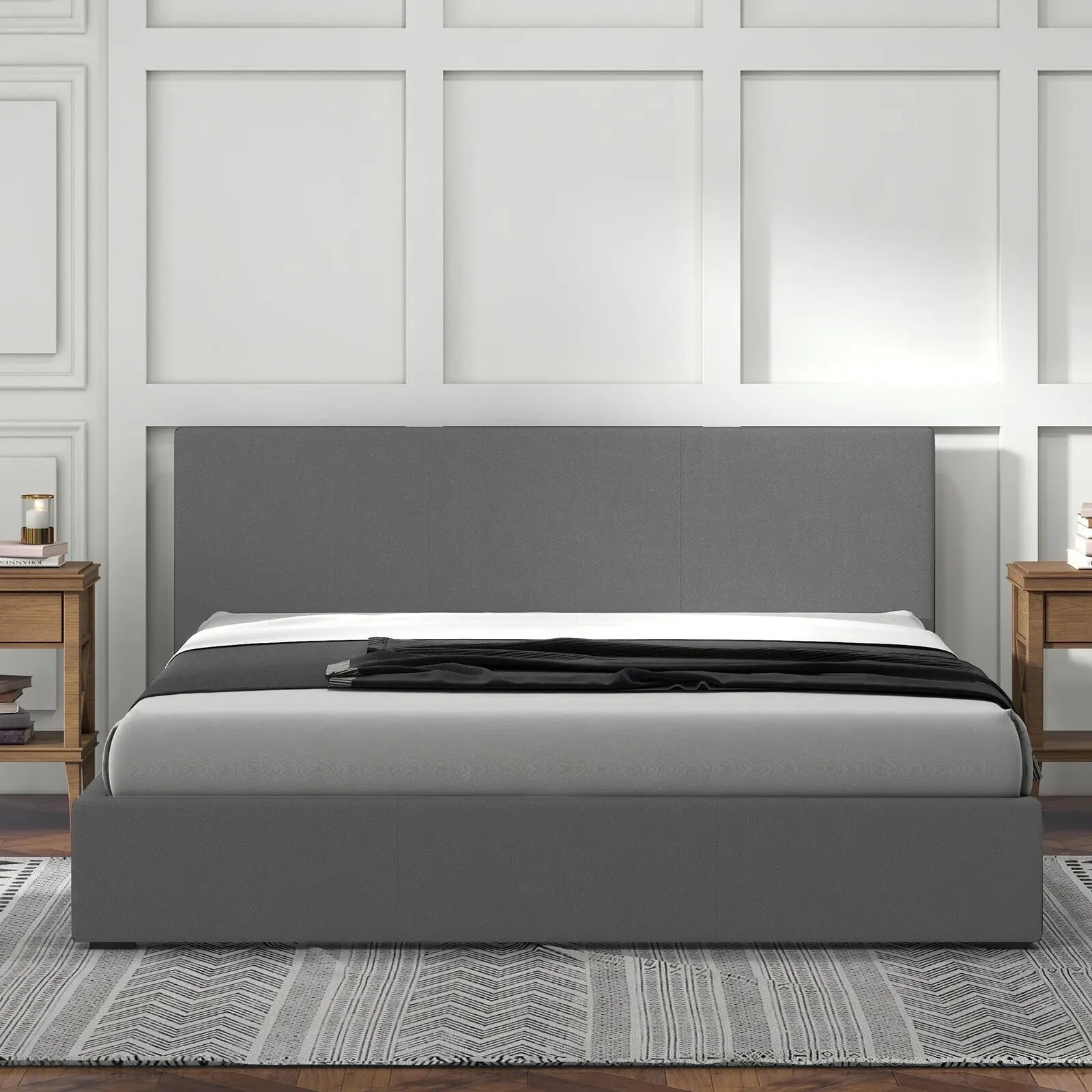 Milano Luxury Gas Lift Bed Frame Base And Headboard With Storage - Myzenhome