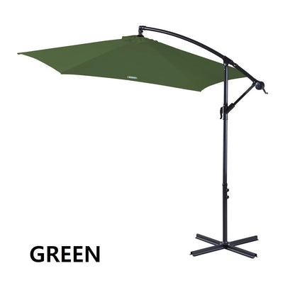 Milano Outdoor 3 Metre Cantilever Umbrella UV Sunshade Garden Patio Deck - Myzenhome