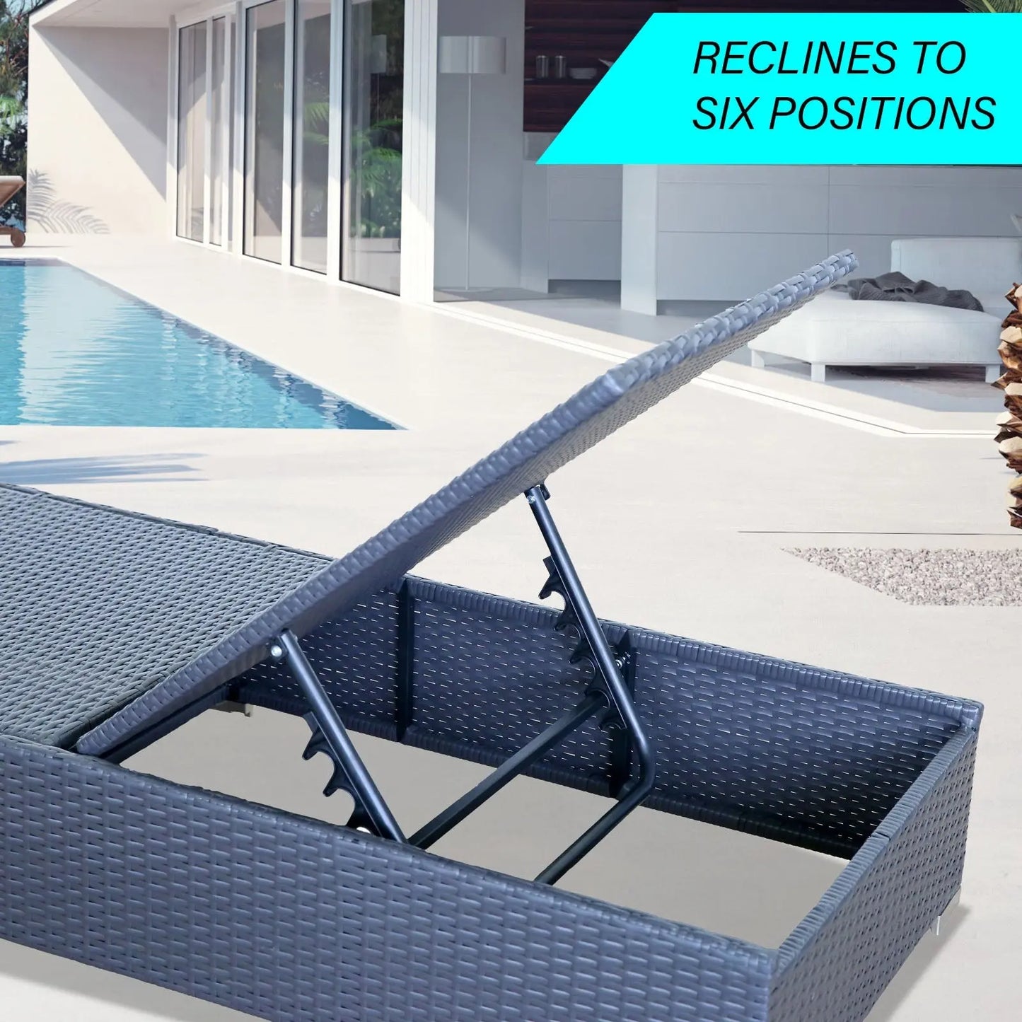 Milano Outdoor 3pc Sun Lounge Pool Bed Deck Rattan Chair Adjustable Furniture - Myzenhome