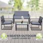 Milano Outdoor Furniture 4pc Rattan Patio Setting Coffee Table Chairs Set Garden - Myzenhome