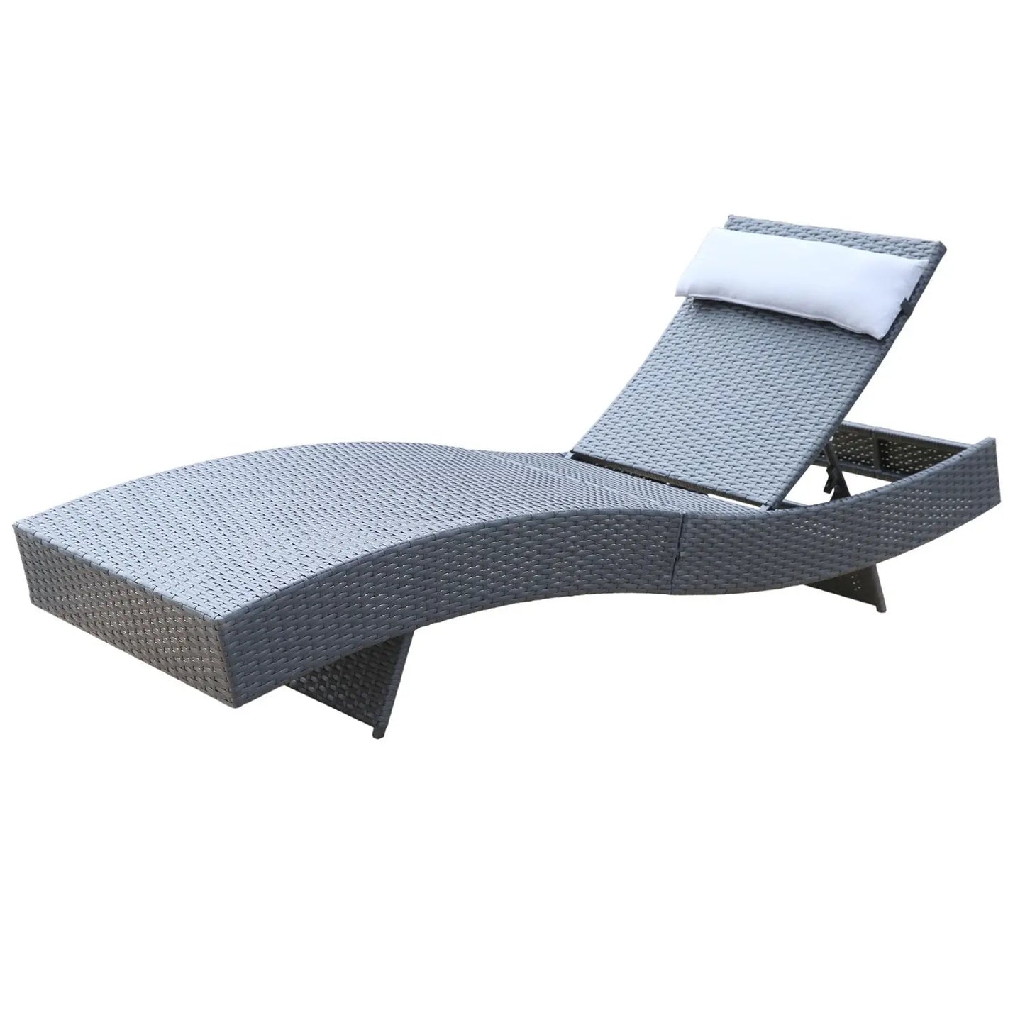 Milano Outdoor Sun Lounge Pool Bed Deck Rattan Chair Curved Design Wicker Sofa - Myzenhome