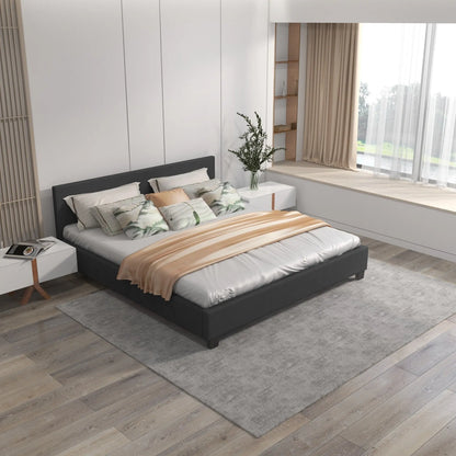 Milano Sienna Luxury Bed Frame Base And Headboard Solid Wood Padded Fabric - Myzenhome