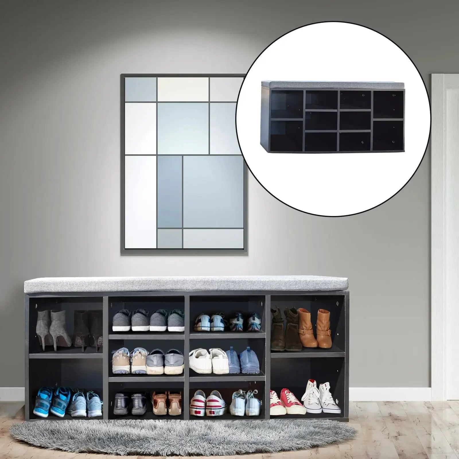 Milano decor 2 in 1 shoe organiser with bench storage Milano Decor