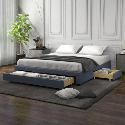 Milano decor palermo bed base with drawers upholstered fabric wood Milano Decor