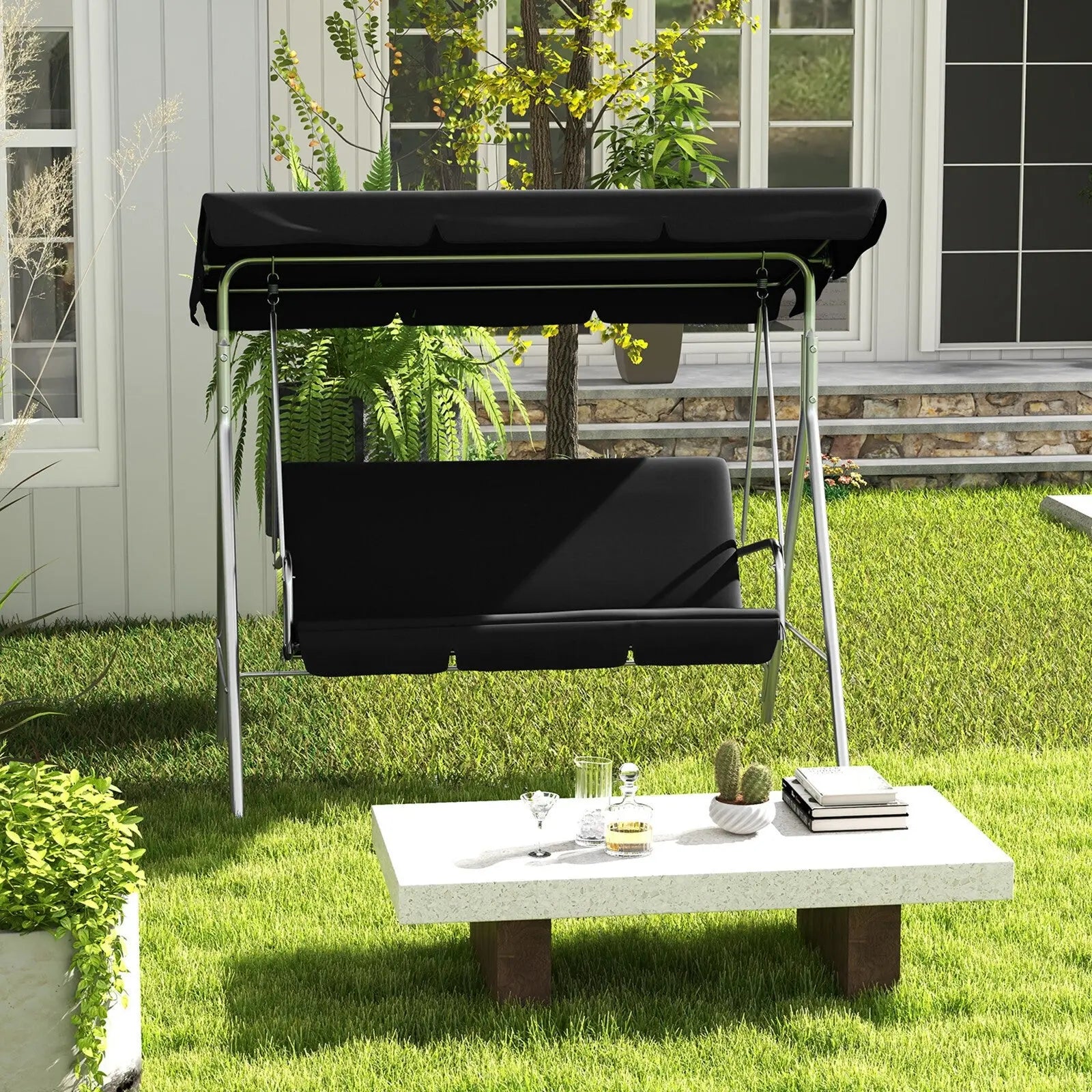 Milano swing bench seat chair canopy furniture 3 seater garden hammock Milano Decor