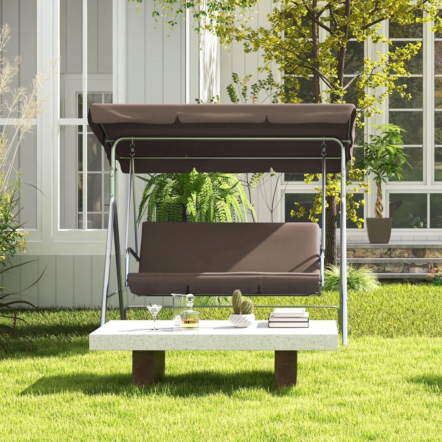 Milano swing bench seat chair canopy furniture 3 seater garden hammock Milano Decor