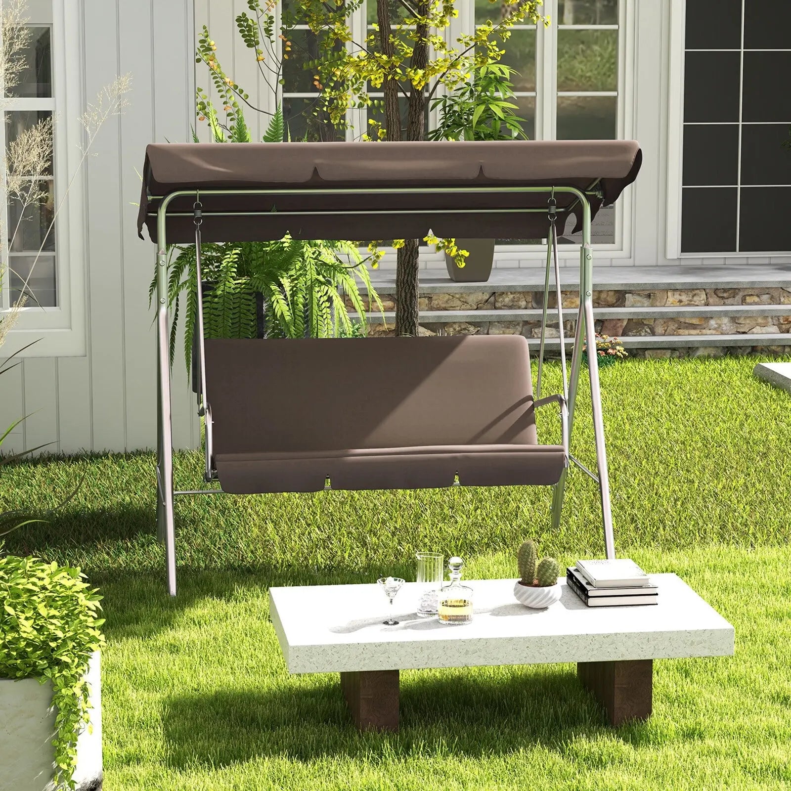 Milano swing bench seat chair canopy furniture 3 seater garden hammock Milano Decor