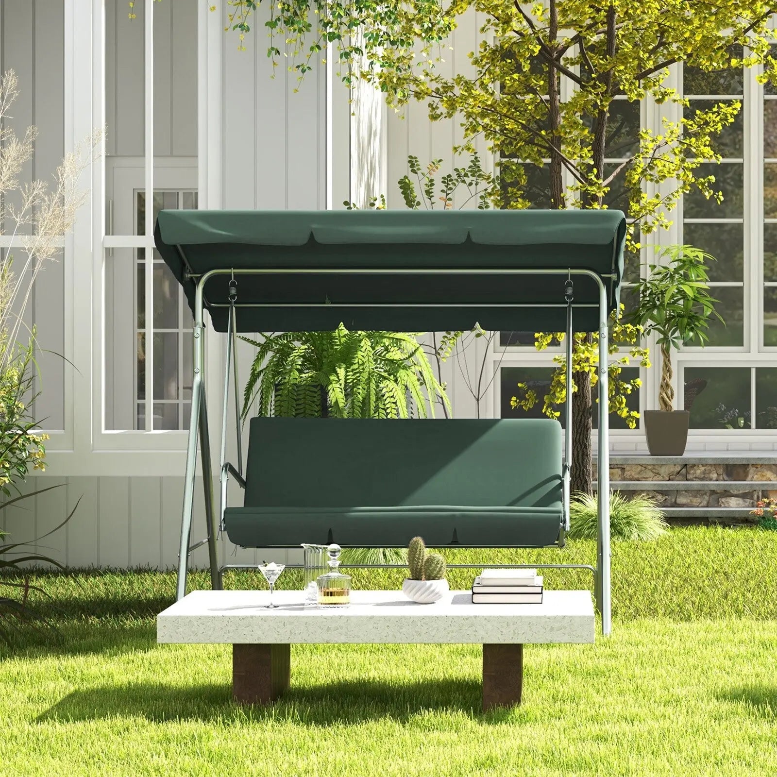 Milano swing bench seat chair canopy furniture 3 seater garden hammock Milano Decor