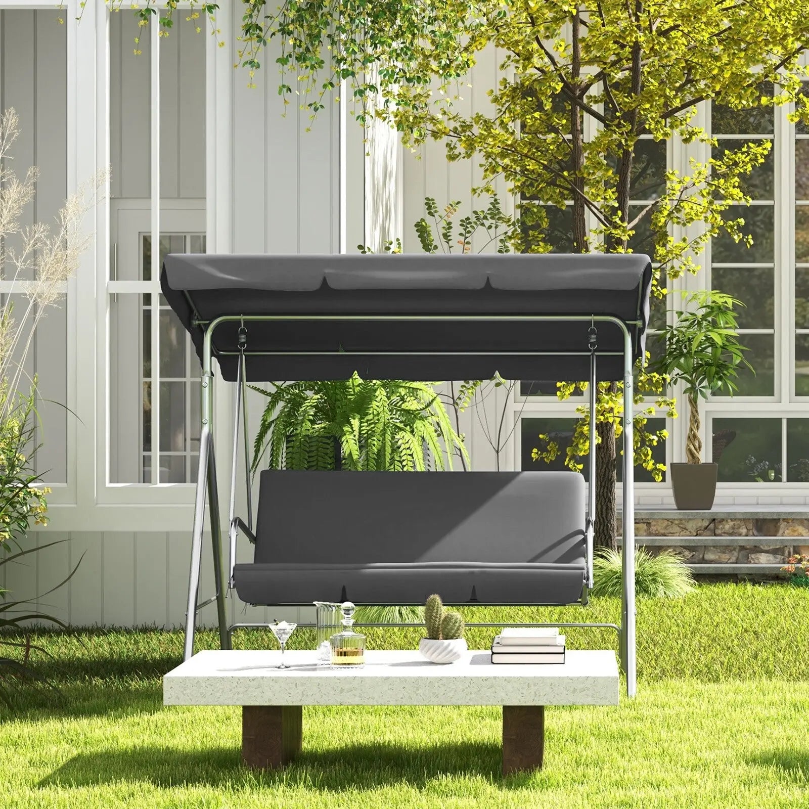 Milano swing bench seat chair canopy furniture 3 seater garden hammock Milano Decor