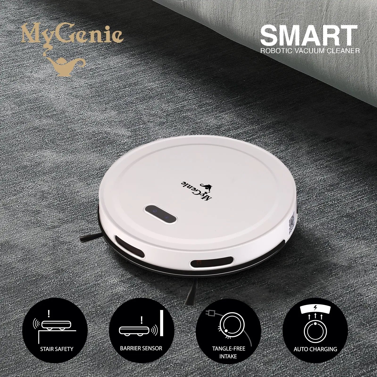 MyGenie Smart Robotic Vacuum Cleaner App Controlled Carpet Floors Auto Robot - Myzenhome