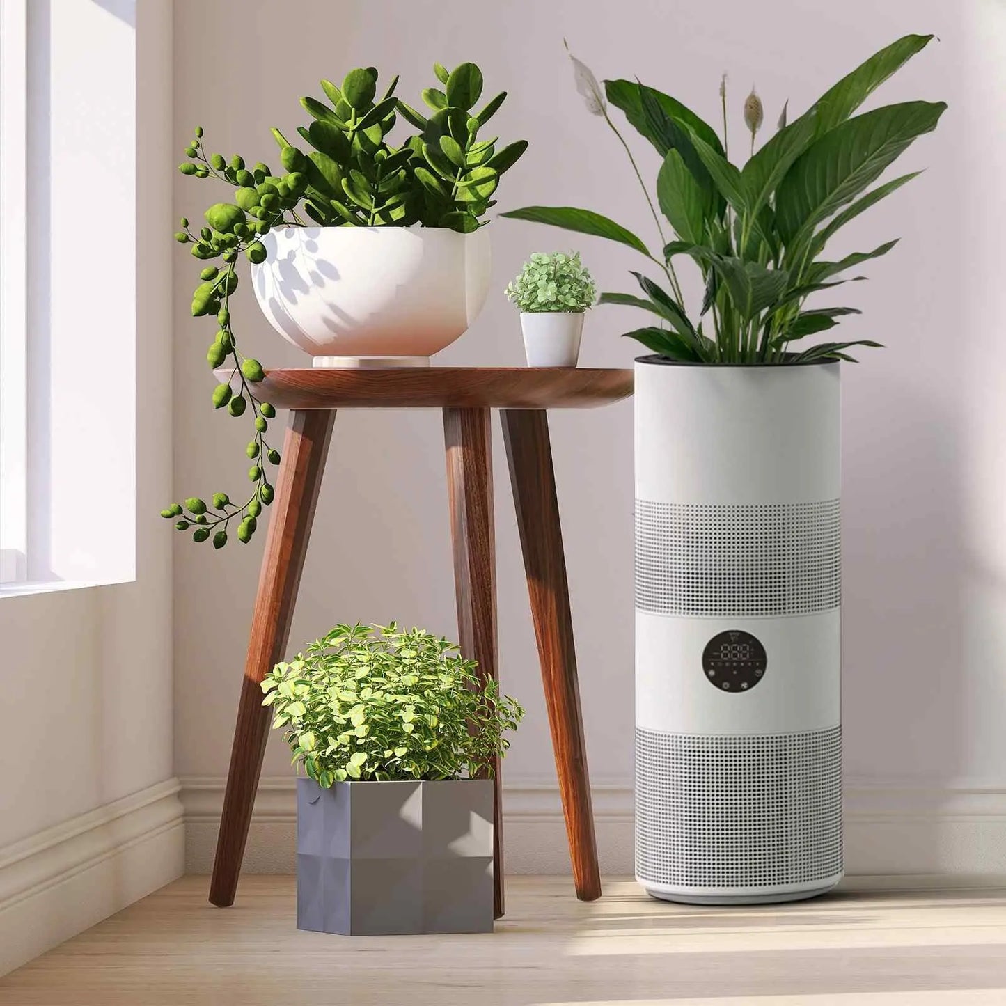 MyGenie Tower Air Purifier with Planter 2-in-1 WI-FI App Control HEPA - Myzenhome