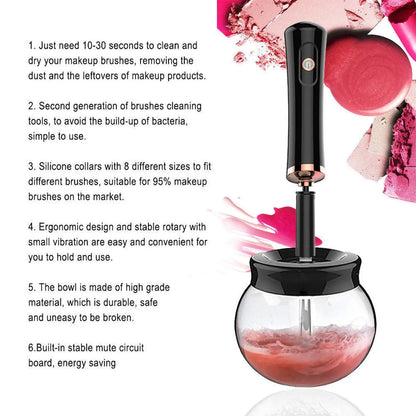 Paris Glam Makeup Brush Cleaner Electric Make-up Brush Cosmetic Cleanser & Dryer - Myzenhome