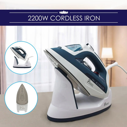 Pursonic Electric Cordless Steam Iron Portable Corded Cordless 2200W - Myzenhome