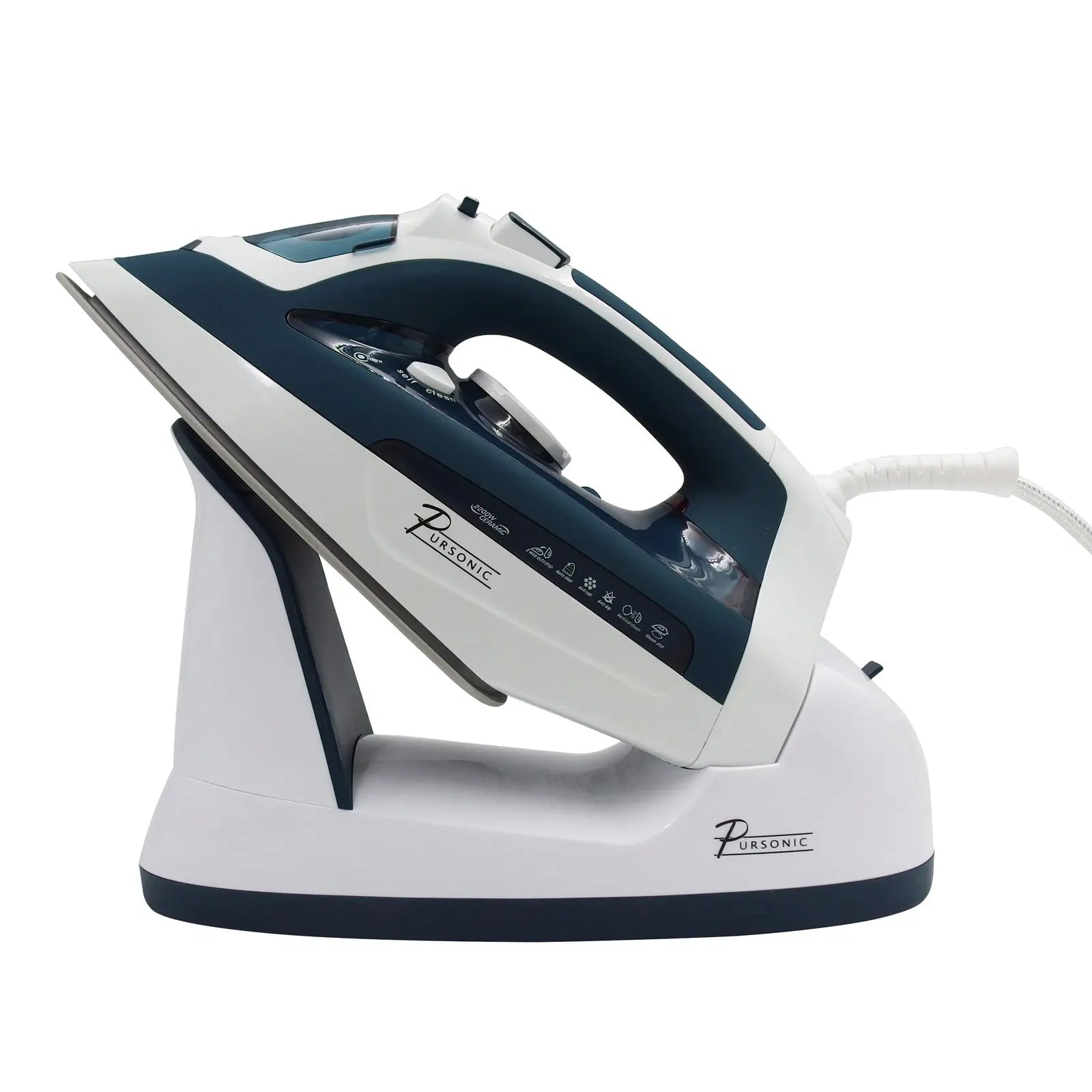 Pursonic Electric Cordless Steam Iron Portable Corded Cordless 2200W - Myzenhome