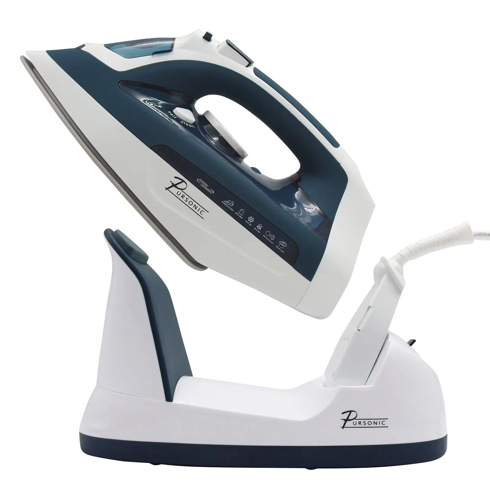 Pursonic Electric Cordless Steam Iron Portable Corded Cordless 2200W - Myzenhome