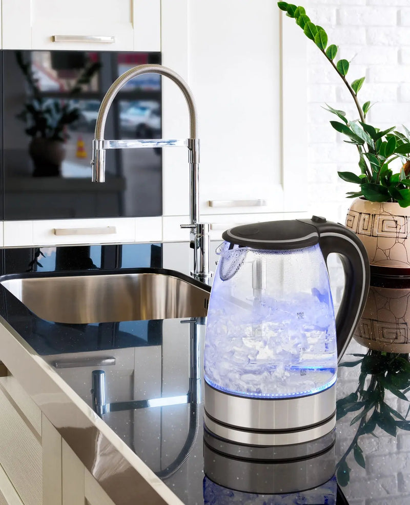 Pursonic Glass Kettle Electric LED Light Kitchen Water Jug Stainless Steel - Myzenhome