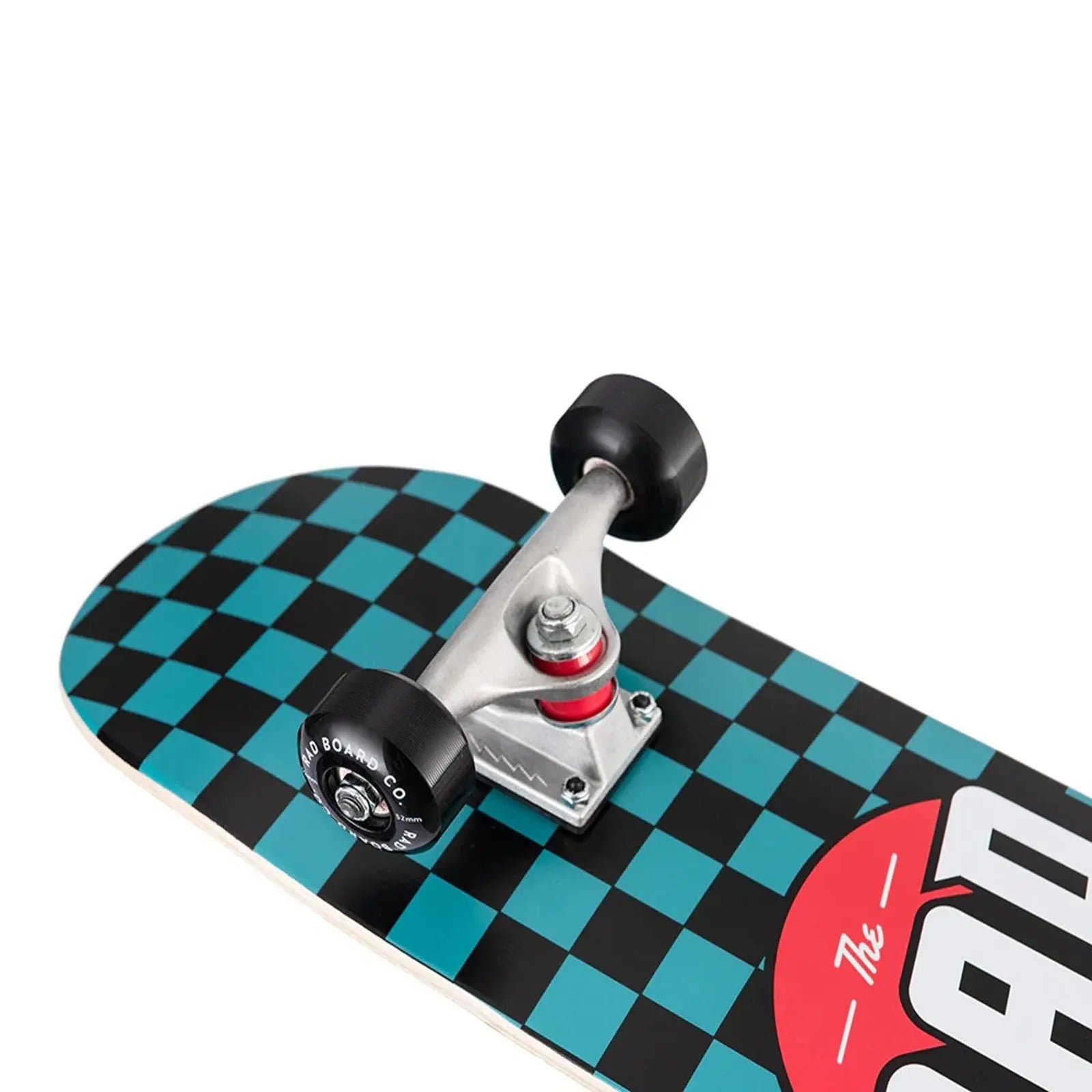 Rad complete crew skateboard checkers black teal 7.25" RAD