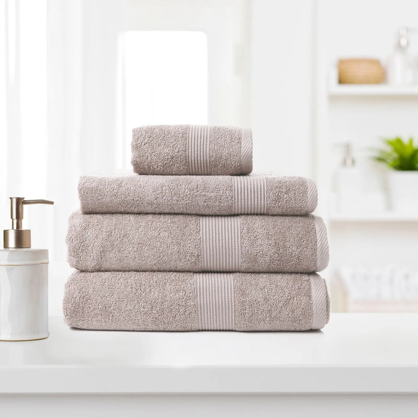 Royal Comfort 4 Piece Cotton Bamboo Towel Set 450GSM Luxurious Absorbent Plush - Myzenhome