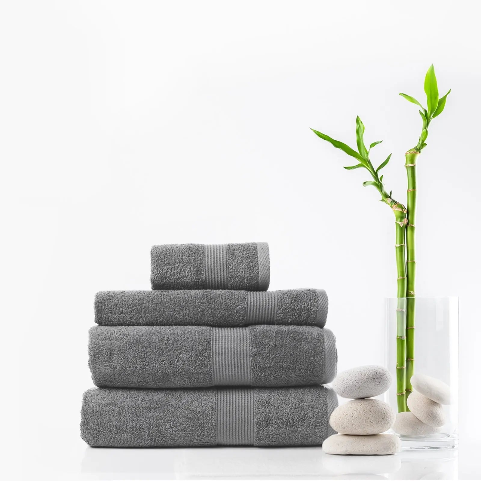 Royal Comfort 4 Piece Cotton Bamboo Towel Set 450GSM Luxurious Absorbent Plush - Myzenhome